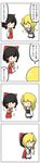  4koma comic detached_sleeves hakurei_reimu highres kirisame_marisa long_image multiple_girls potaaju sharing tall_image touhou translated 