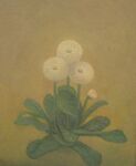  dandelion dandelion_seed flower highres leaf no_humans oil_painting_(medium) original painting_(medium) plant traditional_media yellow_background yellow_flower yukosaito22 