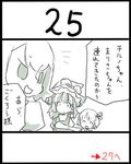  bow cirno hat kirisame_marisa lowres monochrome multiple_girls ribbon rumia spot_color touhou translated uni_mate 