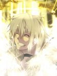  accelerator bloody_moon choker closed_eyes fur_collar halo highres jacket male_focus smile solo to_aru_majutsu_no_index white_hair wings 
