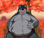 after_vore ambiguous_species animated anthro autumn belly_tuft bench bigass_buck black_body black_fur blinking blue_eyes breath breathing building canid canine clint_(clintowolfo) clothed clothing duo ear_flick fur grey_body grey_fur hand_on_belly hand_on_own_belly house leaf licking licking_lips looking_pleasured male mammal moobs multicolored_body multicolored_fur mythological_canine mythological_creature mythology non_fatal_vore on_bench panting plant red_clothing red_underwear reformation sitting sitting_on_bench snout_lick struggling struggling_prey tongue topless topless_male tree tuft two_tone_body two_tone_fur underwear underwear_only vore weight_gain were werecanid werecanine werewolf