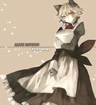  alice_mission animal_ears blonde_hair cat_ears character_request hina_(pico) holding maid pocket_watch short_hair solo watch yellow_eyes 
