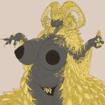 absurd_res anthro areola big_breasts breasts capcom claws curved_horn curvy_figure dragon elder_dragon female genitals gold_scales grey_body grey_scales hi_res horn huge_breasts kulve_taroth monster_hunter multicolored_body multicolored_scales mythological_creature mythological_scalie mythology nipples non-mammal_breasts nude pupils pussy scales scalie simple_background solo tail thick_thighs tolerain two_tone_body two_tone_scales voluptuous wide_hips yellow_claws yellow_eyes yellow_horn