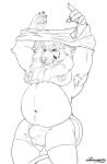 2024 absurd_res anthro armpit_hair balls barazoku belly biceps big_balls big_belly big_muscles biped body_hair bottomwear boxers_(clothing) boxers_only bulge bull_ring bulls_ring chest_hair claws clothed clothing clothing_lift dadbod digital_media_(artwork) domestic_cat facial_piercing felid feline felis fingers flaccid front_view fur genitals greyscale grin grinning_at_viewer hair happy_trail hi_res huge_belly huge_muscles humanoid_genitalia humanoid_penis line_art lion lion_mane looking_at_viewer male mammal mane monochrome musclegut muscular muscular_anthro muscular_male navel neck_tuft nipples nose_piercing nose_ring nude overweight overweight_male pantherine partially_clothed pawpads pecs penis piercing pubes pupils raised_hand ring_piercing sable_tooth septum septum_piercing septum_ring shirt shirt_lift simple_background smile smiling_at_viewer snaggle_tooth snow.hound solo standing suggestive suggestive_pose tail teeth topless topwear tuft underwear underwear_only white_background white_pupils