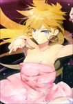  bad_id bad_pixiv_id blonde_hair blue_eyes earrings jewelry long_hair nail_polish panty_&amp;_stocking_with_garterbelt panty_(psg) red_nails smile solo zis 