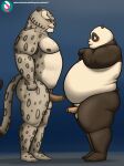 2024 anthro balls bear belly big_belly black_and_white_fur blush blush_lines dreamworks duo eye_contact fangs felid fur genitals giant_panda hi_res humanoid_genitalia humanoid_penis kung_fu_panda looking_at_another male mammal markings master_po_ping mouth_closed nipples nude obese obese_anthro obese_male overweight overweight_anthro overweight_male oystercatcher7 pantherine pecs penis side_view slightly_chubby slightly_chubby_anthro slightly_chubby_male smile snow_leopard spots spotted_body spotted_fur standing tai_lung_(kung_fu_panda) teeth text thick_thighs url whiskers