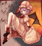  bat_wings hat highres lavender_hair red_eyes remilia_scarlet short_hair solo touhou wings yoss_3 