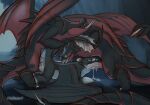  anal anal_penetration blue_eyes bodily_fluids claws cum cum_in_mouth cum_in_nose cum_in_pussy cum_inside dart_(httyd) deathgripper dominant dominant_male double_penetration dragon dreamworks fellatio female feral feral_penetrated feral_penetrating genital_fluids genitals group group_sex hi_res how_to_train_your_dragon leaking_cum male male/female melisssa9 multicolored_body mythological_creature mythological_scalie mythology night_light open_mouth oral oral_penetration penetration penile penis penis_in_mouth pussy scales scalie sex spiked_tail spikes spikes_(anatomy) tail teary_eyes teeth threesome toe_claws tongue tongue_out trio two_tone_body wings yellow_eyes 