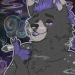absurd_res animal_humanoid anthro blunt canid canid_humanoid canine canine_humanoid canis cosmic_background drugs fume fumes hi_res humanoid male mammal mammal_humanoid marijuana marijuana_blunt marijuana_fumes marijuana_in_hand naoto red_eyes solo star stoned substance_intoxication wolf wolf_humanoid ych