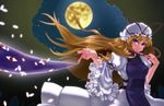  blonde_hair gap hat highres long_hair orippa purple_eyes solo touhou yakumo_yukari 