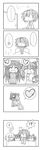  4girls 5koma :&lt; :3 animal_ears bad_id bad_pixiv_id braid cat_ears cat_tail comic greyscale heart highres kaenbyou_rin komeiji_koishi komeiji_satori miyako_hito monochrome multiple_girls pillow reiuji_utsuho sleeping tail touhou translated twin_braids zzz |_| 