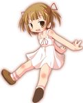  brown_eyes brown_hair choin dress marui_mitsuba mitsudomoe short_hair short_twintails solo twintails 