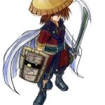  fuurai_no_shiren hat highres male_focus sandogasa shield solo sword tekijira weapon 