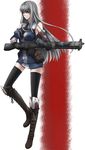  bad_id bad_pixiv_id boots breasts detached_sleeves full_body gloves gun highres large_breasts long_hair military military_uniform prime red_eyes rifle selvaria_bles senjou_no_valkyria senjou_no_valkyria_1 silver_hair simple_background solo thighhighs uniform weapon zettai_ryouiki 