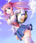  haramura_nodoka izumo_(pixiv362913) kiyosumi_school_uniform pink_hair saki school_uniform serafuku solo thighhighs twintails 