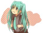  aqua_eyes aqua_hair bad_id bad_pixiv_id child clenched_hands hatsune_miku heart long_hair necktie solo suspenders tears tomo_(sjim) twintails very_long_hair vocaloid 