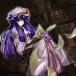  bad_id bad_pixiv_id book crescent hat highres long_hair oktbatch patchouli_knowledge purple_eyes purple_hair solo touhou 