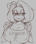  activision big_breasts breasts cleavage clothed clothing crash_bandicoot_(series) erect_nipples eyebrows eyelashes eyeshadow female hair lifeguard lips long_hair makeup nipples one-piece_swimsuit sketch snout swimwear tawna_bandicoot tugging tugging_clothing video_games wamudraws 