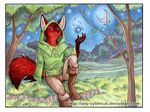  2012 anthro canine cybercat fox fur magic male mammal night outside sitting smile solo watermark 