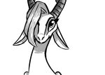  2016 antelope anthro black_and_white disney female gazelle gazelle_(zootopia) hair hair_over_eye horn inkyfrog looking_at_viewer mammal monochrome simple_background solo white_background zootopia 