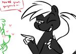  &lt;3 2016 anon anthro blush claws dialogue disney duo english_text fan_character hugh_muskroura inkyfrog male mammal nipples one_eye_closed open_mouth pointing restricted_palette simple_background skunk text white_background wink zootopia 