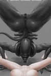  alien alien_(franchise) black_skin breasts butt duo eyeless female female/female female_pov first_person_view invalid_tag nihilophant nude open_mouth pose pussy solo_focus tongue tongue_out xenomorph 