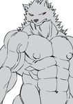  biceps big_muscles canine erect_nipples fur grey_fur hatake invalid_tag looking_away male mammal muscular nipples nude pecs pointy_ears red_eyes simple_background sixpack sketch snout solo wolf 