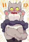  artist_request cat furry miniskirt open_mouth school_uniform skirt_lift stocking 