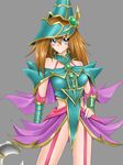  bad_id bad_pixiv_id blonde_hair blue_eyes blush boots breasts duel_monster hat highres large_breasts long_hair love_(pspdspsp) magician's_valkyria solo staff witch_hat yuu-gi-ou yuu-gi-ou_duel_monsters 