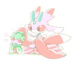  fomantis lurantis no_humans pokemon pokemon_(creature) pokemon_(game) sitting striped ziro_(daydozen) 