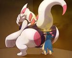  anal anus backsack balls blush breasts butt clothed clothing deep_rimming fart female legendary_pok&eacute;mon lingerie looking_back lugia male male/female nintendo oral partially_clothed pok&eacute;mon presenting presenting_hindquarters puffy_anus rikuaoshi rimming sex size_difference sweat typhlosion video_games 