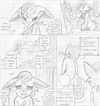  ambiguous_gender atlas_(artist) blush comic duo eeveelution english_text eyes_closed female feral greyscale hi_res kemono leafeon monochrome nintendo open_mouth pencil_(artwork) pok&eacute;mon quilava sad sketch tears text traditional_media_(artwork) translated video_games 