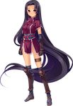 absurdly_long_hair absurdres black_hair blue_legwear elbow_gloves full_body gloves highres hikage_eiji koihime_musou long_hair looking_at_viewer red_eyes sandals short_sleeves shuutai smile solo standing thigh_strap transparent_background very_long_hair 