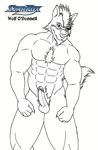  balls canine drayo-y erection male mammal nintendo nipples pecs penis solo star_fox video_games wolf wolf_o&#039;donnell 