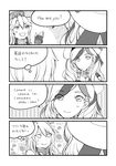  &gt;:) 4koma :d beret comic commandant_teste_(kantai_collection) commentary_request english fingerless_gloves french gloves greyscale hat headgear highres iowa_(kantai_collection) kantai_collection long_hair monochrome multiple_girls open_mouth scarf smile sweatdrop tesun_(g_noh) translated v-shaped_eyebrows 