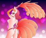  anthro breasts clothing dancing equine eyelashes fan_character half-closed_eyes head_dress horse humanoid jewelry makeup mammal my_little_pony necklace nipples nude pony rainbownspeedash red_eyes tongue tongue_out 