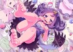  :3 acerola_(pokemon) bare_legs barefoot bed_sheet character_doll elite_four engwork feet flipped_hair from_above gen_1_pokemon gen_7_pokemon great_ball hair_ornament hairclip legs_up lying mimikyu on_back on_bed open_mouth panties petite poke_ball poke_ball_(generic) pokemon pokemon_(creature) pokemon_(game) pokemon_sm purple_hair short_hair snorlax soles solo_focus substitute toe_scrunch topknot trial_captain ultra_ball underwear white_panties 