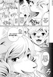  &lt;3 anthro black_and_white blush canine clothed clothing comic dog doujinshi english_text eyelashes fangs female fully_clothed fur hair hi_res human kemono licking licking_face looking_at_viewer male mammal monochrome open_mouth romantic_couple saliva smile snout tailwag text tongue tongue_out unknown_artist 