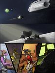  2_tails ambiguous_gender anthro armpits bat canine cheetah clothed clothing comic feline female fox group horn kalnareff_(character) leshana mammal multi_tail obix_(artist) reiku sabel scalie space spacecraft story story_in_description styxandstoned vehicle 