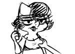  2016 anthro black_and_white breast_grab breasts clothed clothing disney duo eyewear fan_character female glasses half-closed_eyes hand_on_breast inkyfrog lipstick makeup mammal monochrome pepper_spray pig porcine simple_background solo_focus white_background zootopia 