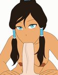  1girl :&gt;= animated_gif areolae artist_request blue_eyes breasts fellatio female korra looking_at_viewer nipples the_legend_of_korra 