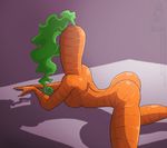  2014 all_fours animate_inanimate anthro breasts butt carrot conditional_dnp food green_hair hair jollyjack long_hair nude shadow simple_background solo vegetable what 