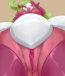  breasts clitoris fatmanass female looking_down low-angle_view nintendo nipples nude one_eye_closed pok&eacute;mon pussy solo sweat tsareena video_games worm&#039;s-eye_view 