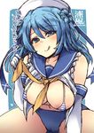  :p areola_slip areolae bikini_top blue_eyes blue_hair breasts buruma double_bun elbow_gloves gloves hat kantai_collection large_breasts naughty_face neckerchief sailor_hat school_uniform serafuku shinshin sketch sleeves_rolled_up solo tongue tongue_out translation_request underwear urakaze_(kantai_collection) white_hat yellow_neckwear 