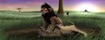  cute darthmaul1999 disney fan_character feline female feral grass kito lion male mammal mila nuka smile sunset the_lion_king tree 