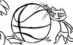  2016 anthro basketball black_and_white claws clothed clothing cute_fangs disney duo fan_character hugh_muskroura inkyfrog male mammal monochrome mustelid percy_vison polecat simple_background size_difference skunk solo_focus white_background zootopia 