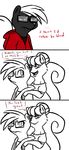  2016 anthro claws clothed clothing comic dialogue disney duo english_text eyewear fan_character glasses hand_on_shoulder hoodie hugh_muskroura inkyfrog male mammal mother parent red_eyes simple_background skunk text white_background zootopia 