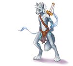  4_toes akineza anthro barefoot blue_nose canine digitigrade eyebrows green_eyes hair male mammal melee_weapon simple_background solo standing sword toes weapon white_background white_hair wolf 