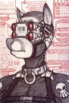  anthro cervine clothed clothing collar cybernetics cyborg deer eyewear female goggles hair hybrid kraken_(artist) machine mammal sketch solo traditional_media_(artwork) 