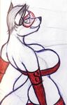  anthro big_breasts breasts canine clothing female fox kraken_(artist) looking_at_viewer mammal sketch solo tight_clothing traditional_media_(artwork) voluptuous 